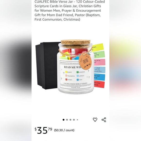 Bible Verses Jar with Pink Ribbon - Picture 3 of 11